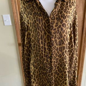 Leopard print blouse.